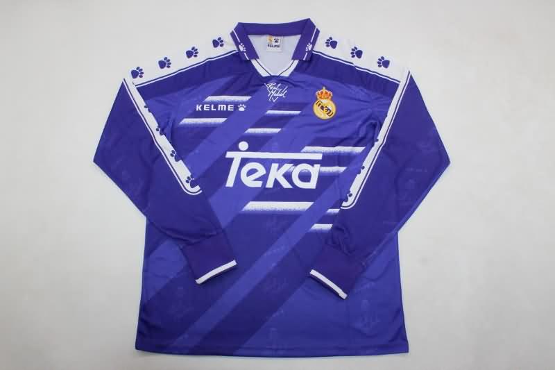 AAA(Thailand) Real Madrid 1994/96 Away Long Sleeve Retro Soccer Jersey