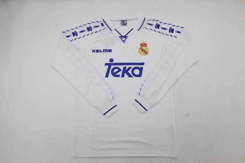 AAA(Thailand) Real Madrid 1996/97 Home Long Sleeve Retro Soccer Jersey