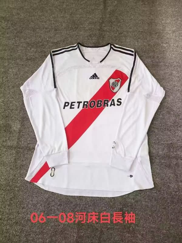 AAA(Thailand) River Plate 2006/07 Home Long Sleeve Retro Soccer Jersey