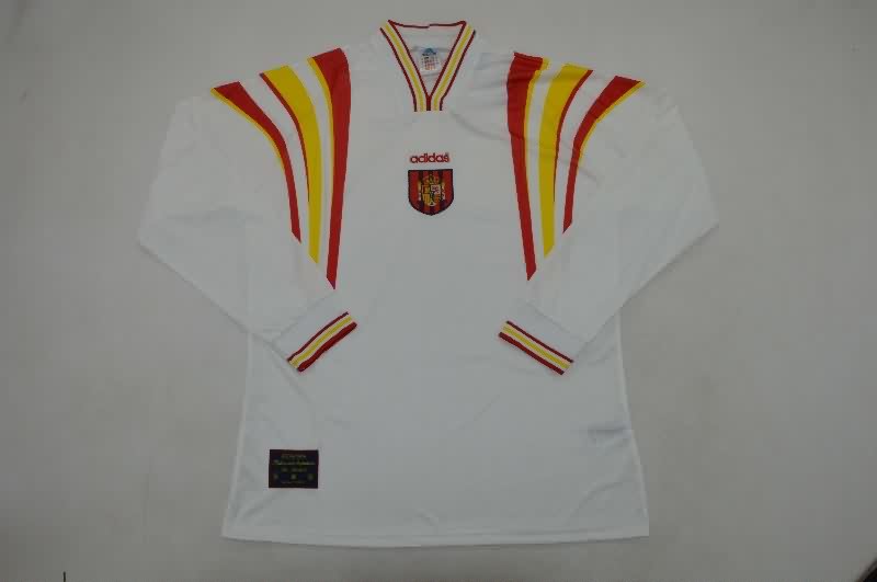 AAA(Thailand) Spain 1996 Away Retro Long Sleeve Soccer Jersey