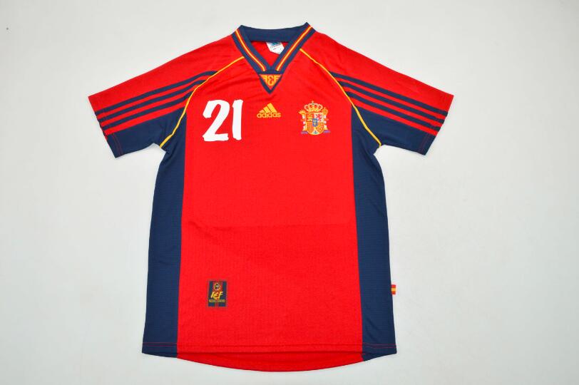 AAA(Thailand) Spain 1998 Home Retro Soccer Jersey