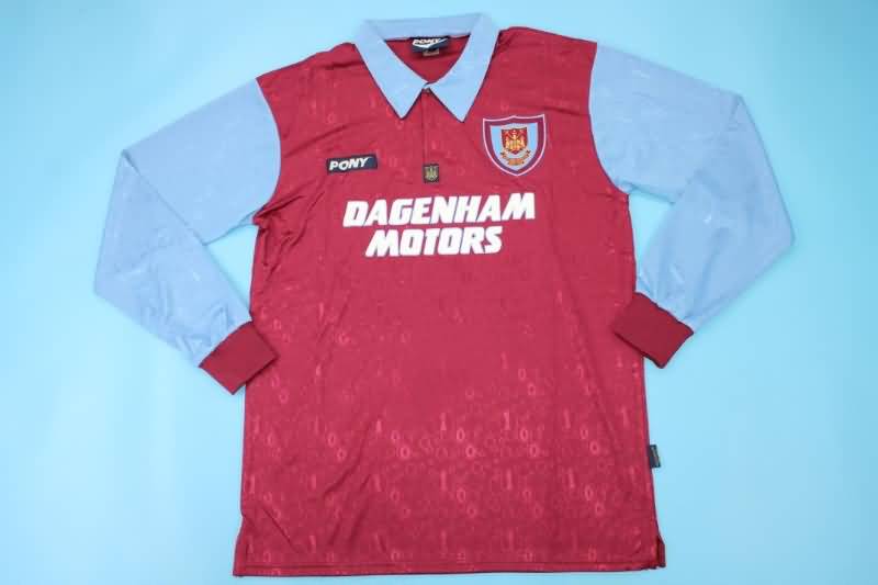 AAA(Thailand) West Ham 1995/97 Home Long Sleeve Retro Soccer Jersey