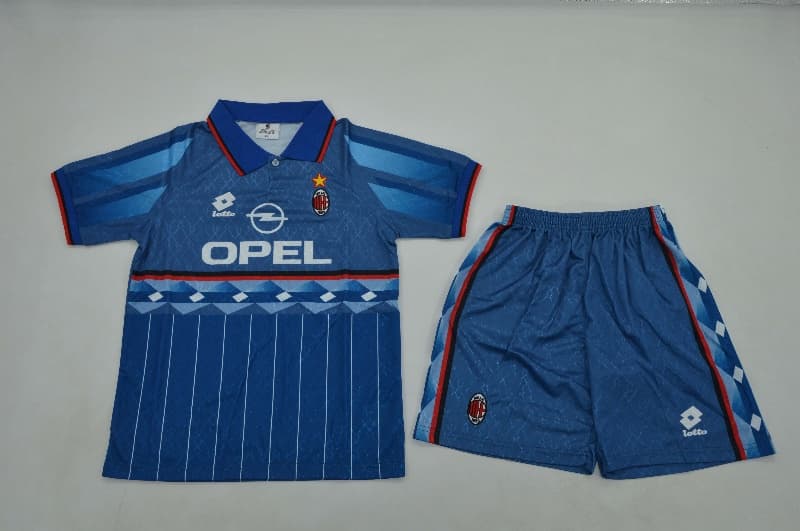 AC Milan 1995/96 Kids Away Soccer Jersey And Shorts