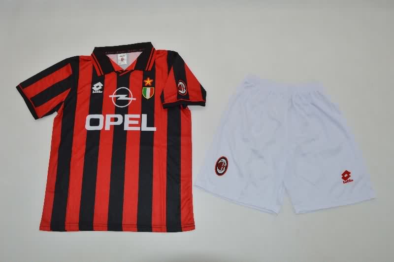 AC Milan 1996/97 Kids Home Soccer Jersey And Shorts