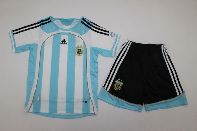 Argentina 2006 Kids Home Soccer Jersey And Shorts