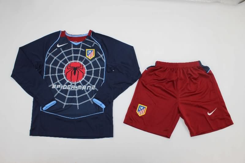 Atletico Madrid 2004/05 Kids Away Long Sleeve Soccer Jersey And Shorts
