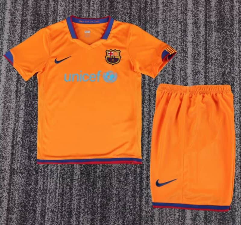 Barcelona 2006/07 Kids Away Soccer Jersey And Shorts