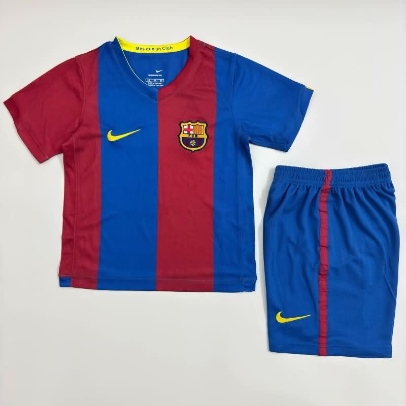 Barcelona 2006/07 Kids Home Soccer Jersey And Shorts