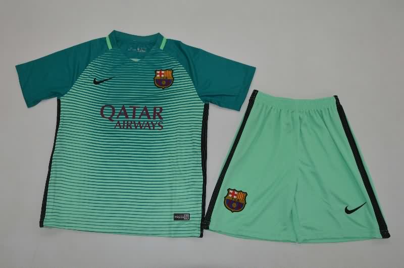 Barcelona 2016/17 Kids Third Soccer Jersey And Shorts