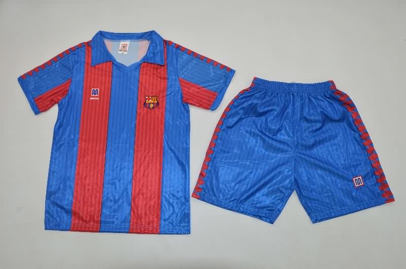 Barcelona 1991/92 Kids Home Soccer Jersey And Shorts