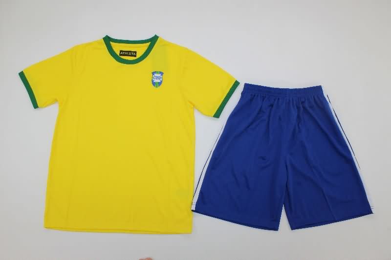 Brazil 1970 Kids Home Soccer Jersey And Shorts