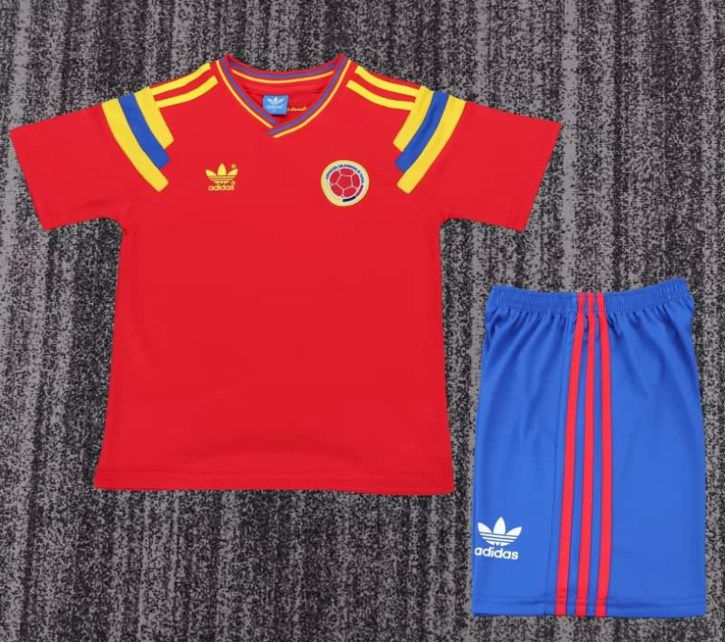 Colombia 1990 Kids Away Soccer Jersey And Shorts