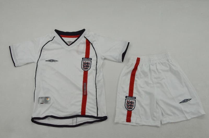 England 2002 Kids Home Soccer Jersey And Shorts