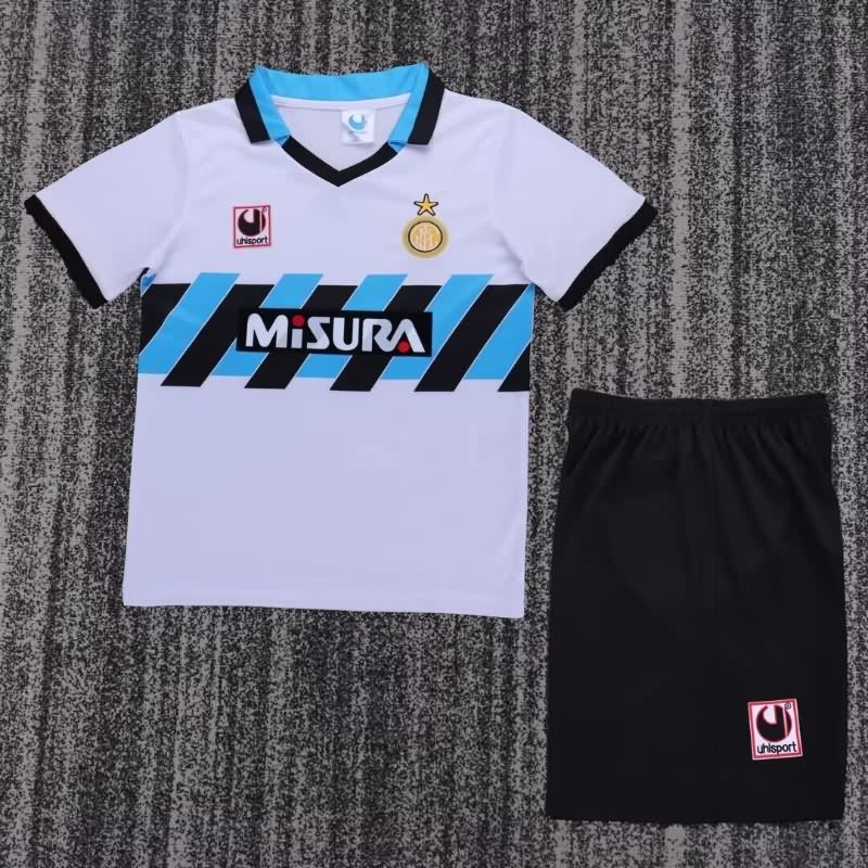 Inter Milan 1990/91 Kids Away Soccer Jersey And Shorts