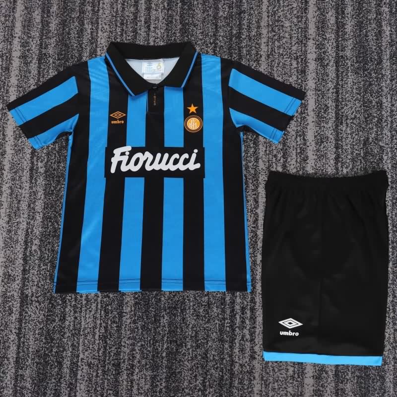 Inter Milan 1992/94 Kids Home Soccer Jersey And Shorts