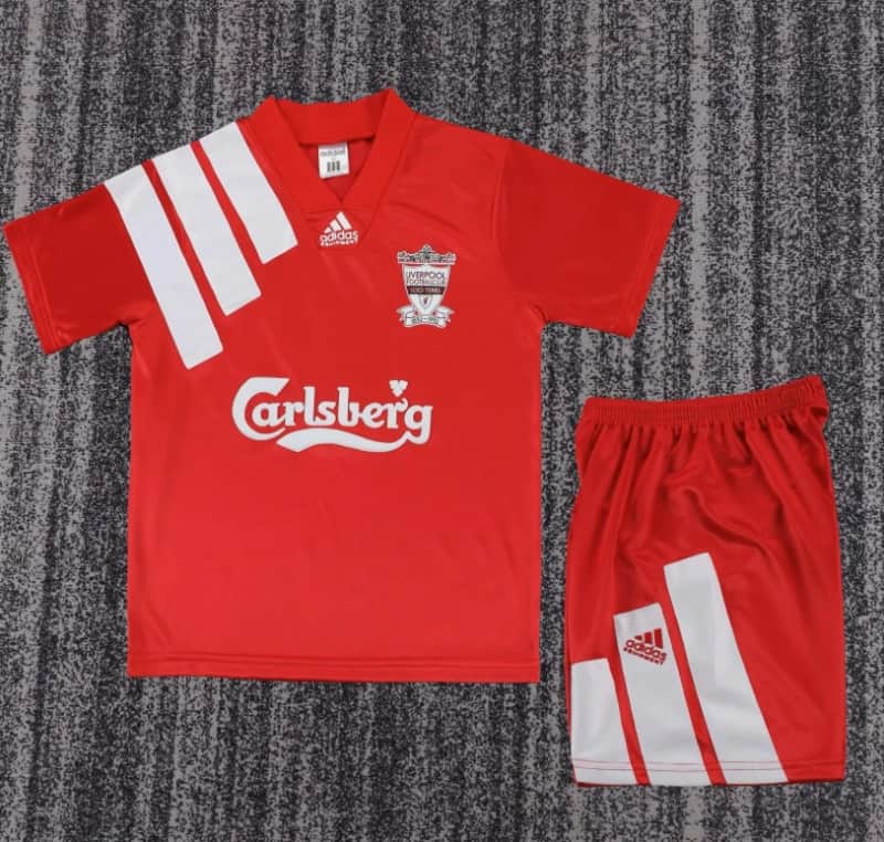 Liverpool 1992/93 Kids Home Soccer Jersey And Shorts