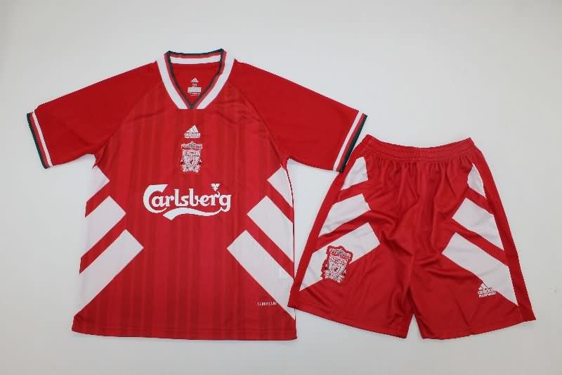 Liverpool 1993/95 Kids Home Soccer Jersey And Shorts