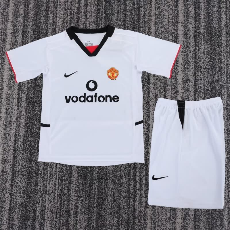 Manchester United 2002/03 Kids Away Soccer Jersey And Shorts