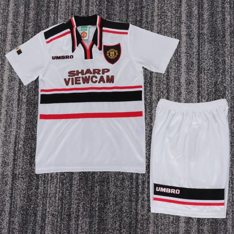 Manchester United 1997/99 Kids Away Soccer Jersey And Shorts