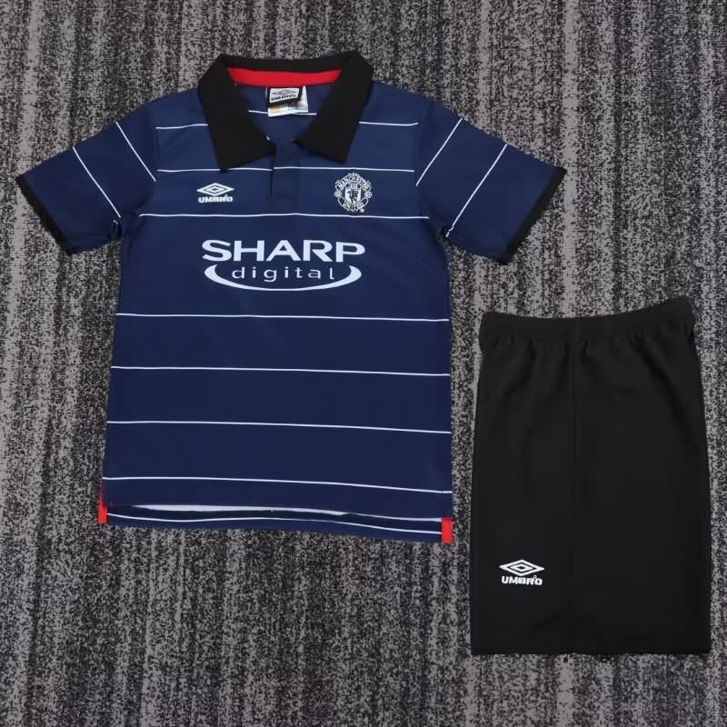 Manchester United 1999/00 Kids Away Soccer Jersey And Shorts