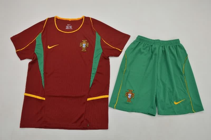 Portugal 2002 Kids Home Soccer Jersey And Shorts