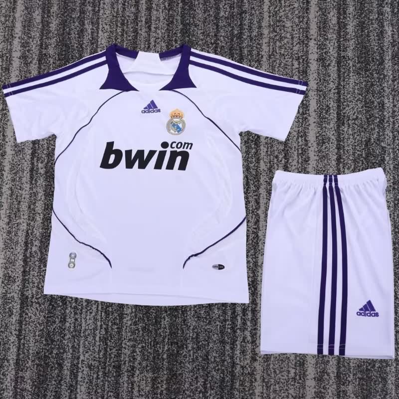 Real Madrid 2007/08 Kids Home Soccer Jersey And Shorts