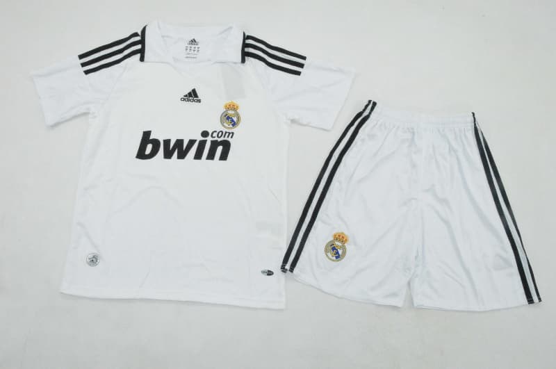 Real Madrid 2008/09 Kids Home Soccer Jersey And Shorts