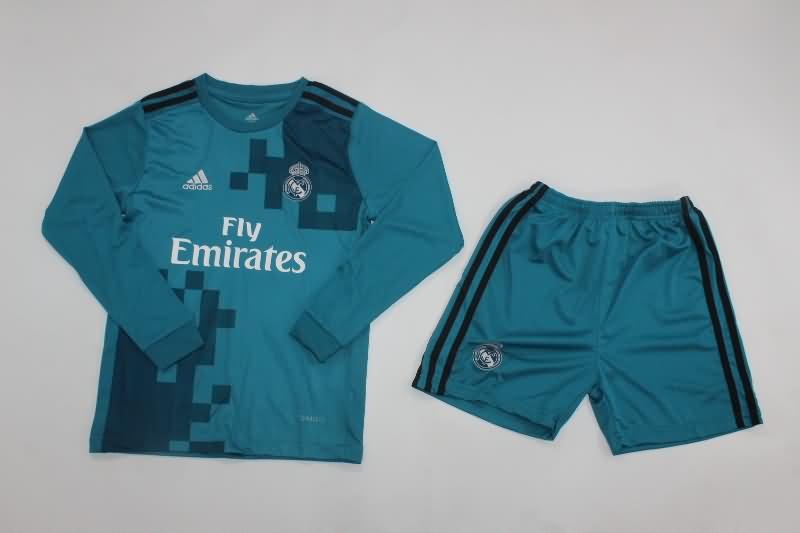 Real Madrid 2017/18 Kids Third Long Sleeve Soccer Jersey And Shorts