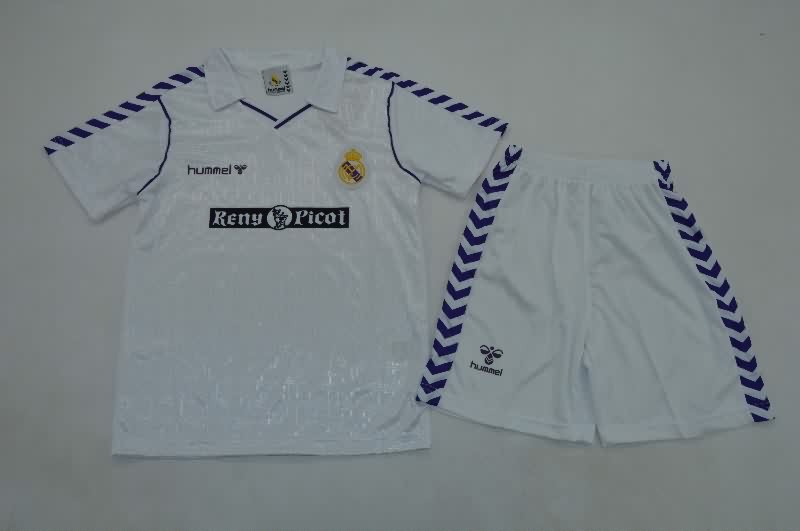 Real Madrid 1988/90 Kids Home Soccer Jersey And Shorts