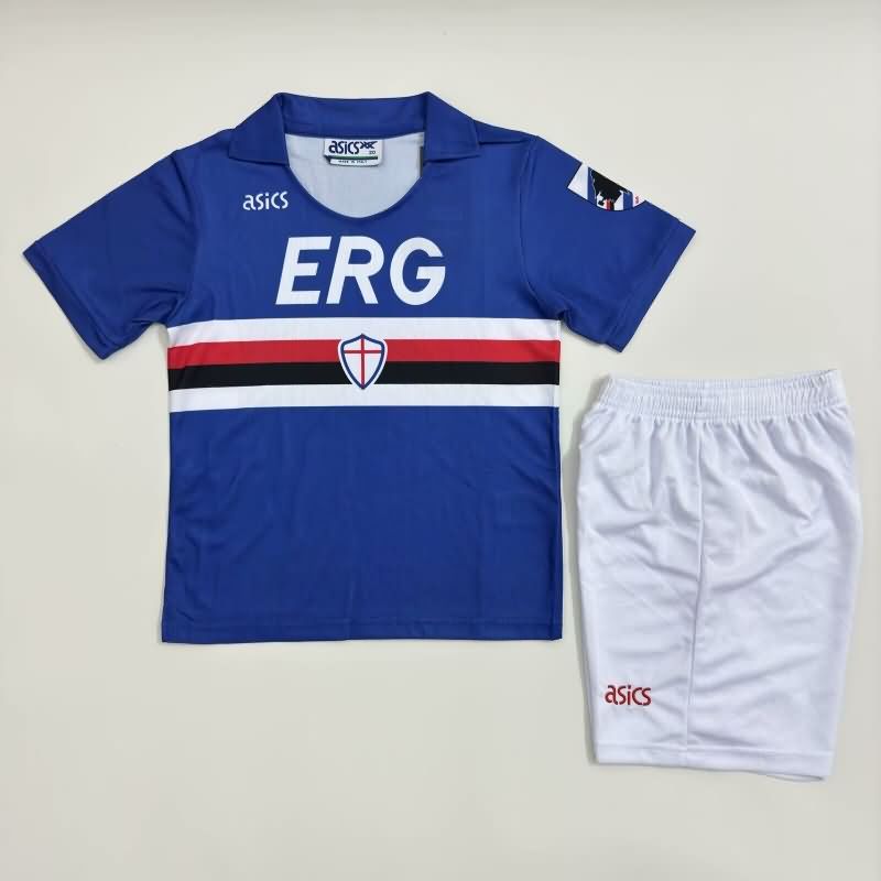 Sampdoria 1990/91 Kids Home Soccer Jersey And Shorts