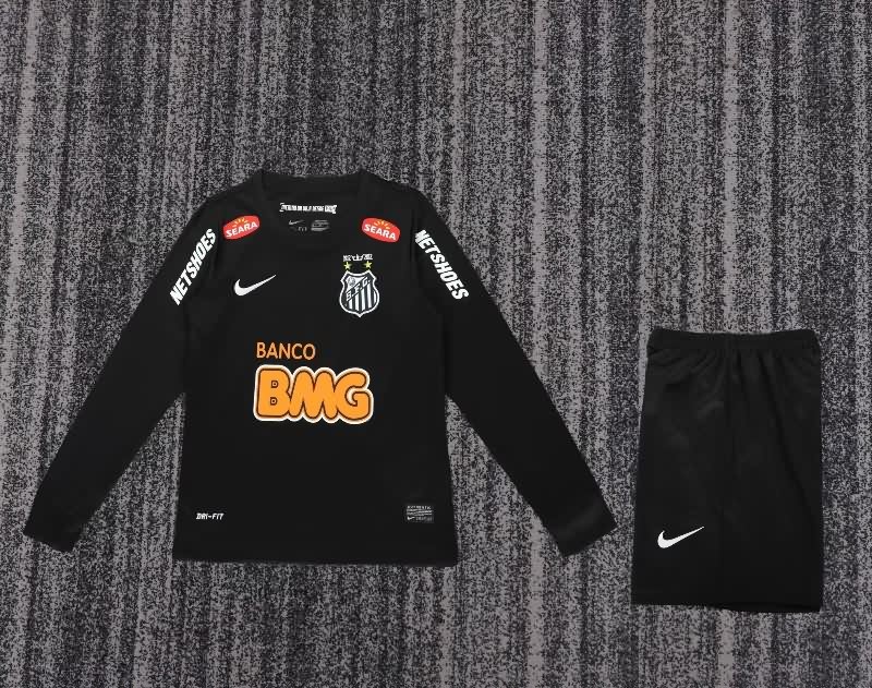 Santos 2012/13 Kids Black Long Sleeve Soccer Jersey And Shorts