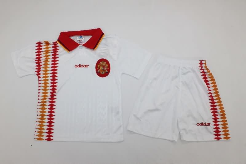 Spain 1994 Kids Away Soccer Jersey And Shorts