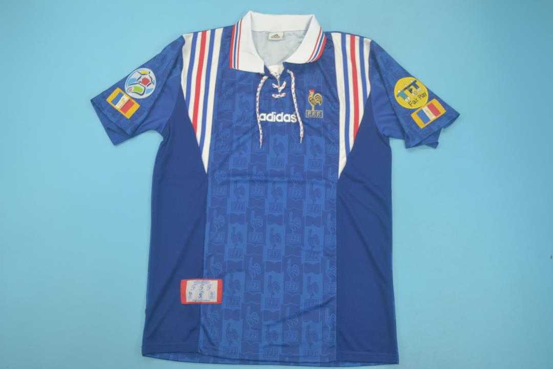 AAA(Thailand) France 1996 Retro Home Soccer Jersey