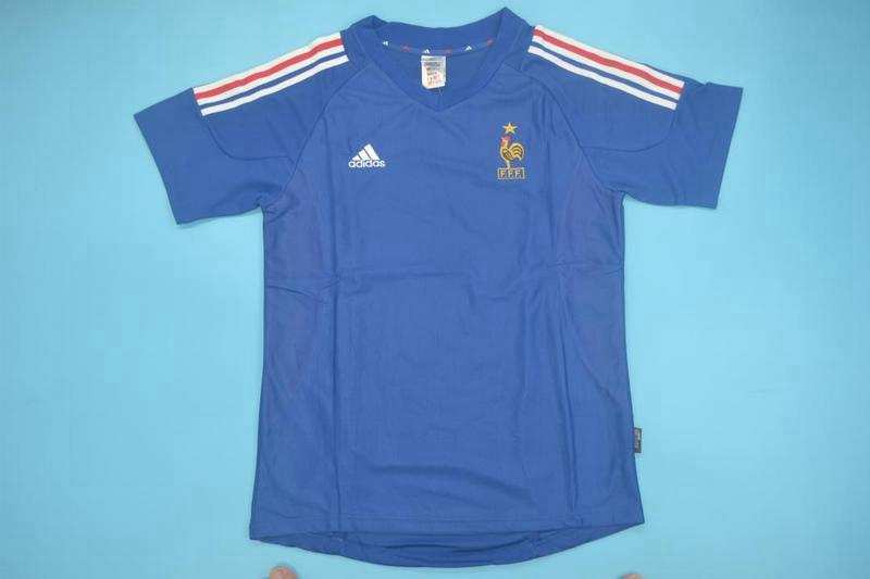 AAA(Thailand) France 2002 Retro Home Soccer Jersey