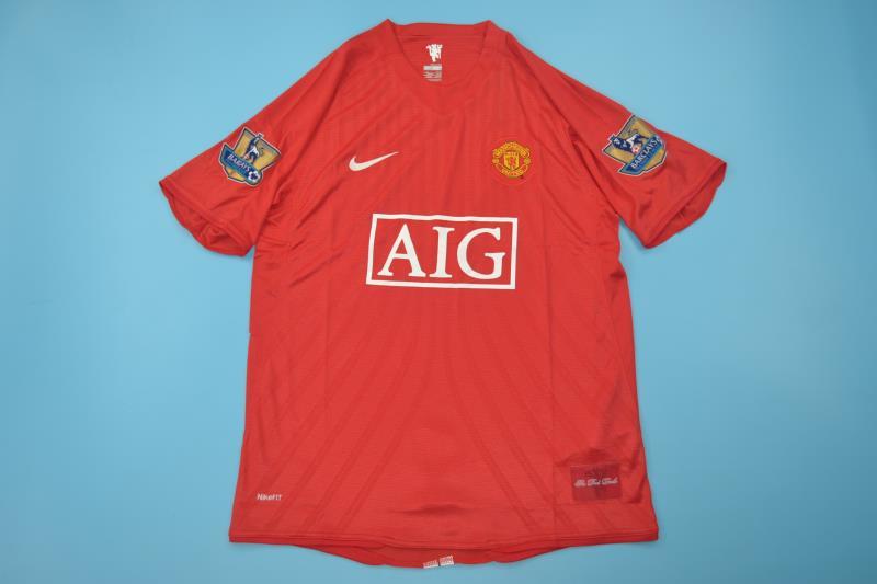 AAA(Thailand) Manchester United 07/09 Home Retro Soccer Jersey