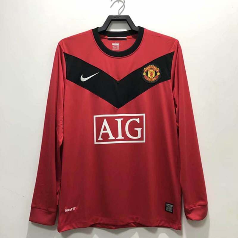 AAA(Thailand) Manchester United 09/10 Home Long Retro Soccer Jersey
