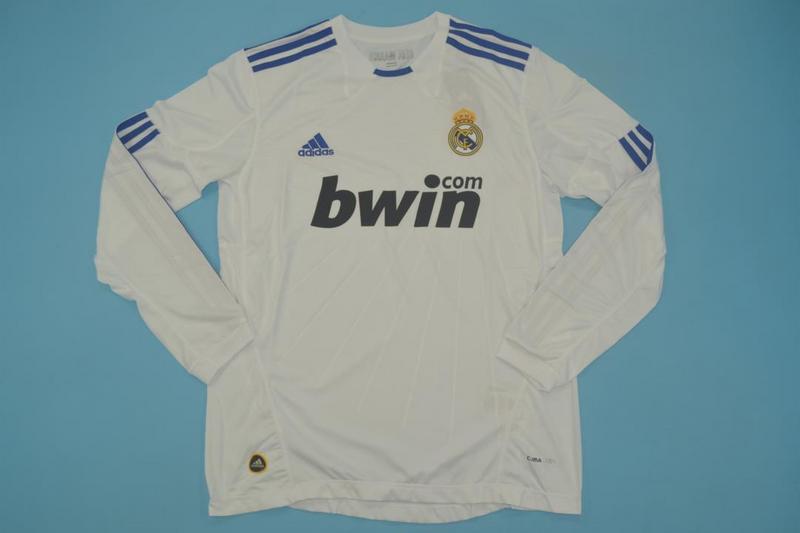 AAA(Thailand) Real Madrid 10/11 Retro Home Long Soccer Jersey