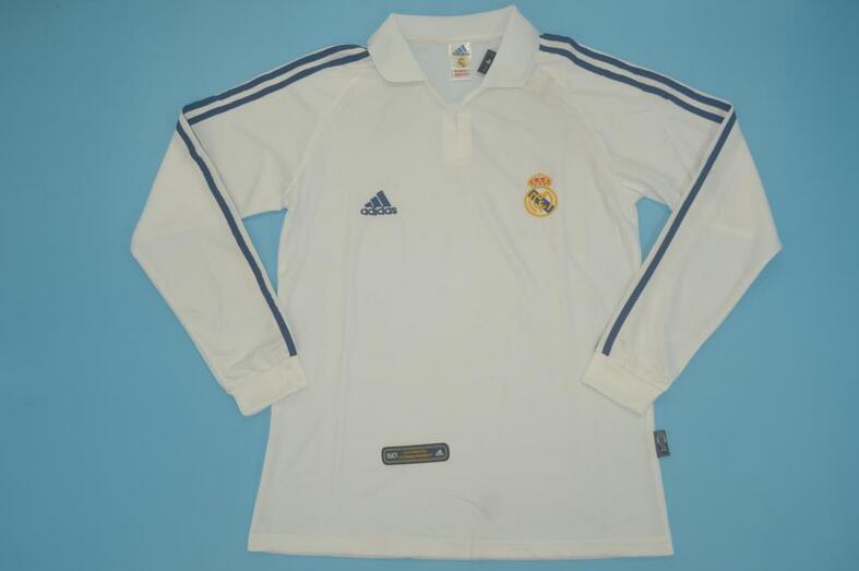 AAA(Thailand) Real Madrid 2001 Retro Home Long Soccer Jersey