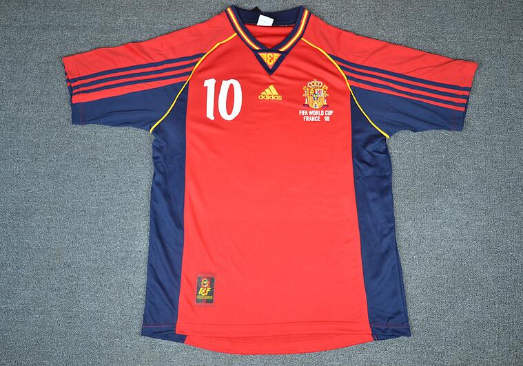 AAA(Thailand) Spain 1998 Home Retro Soccer Jersey